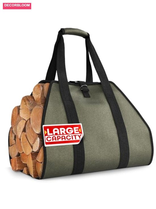 Other - Waxed Canvas Firewood Log Carrier Tote Water-Resistant Foldable